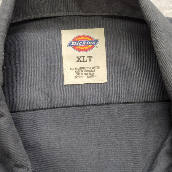 Dickies Work Shirt XL Tall Men's Charcoal Gray Short Sleeve Button Up - Picture 5 of 6